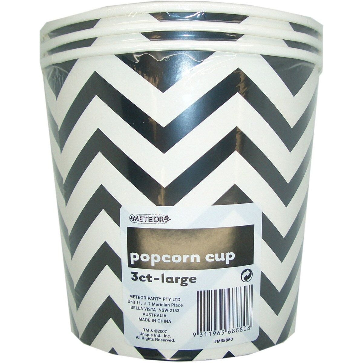Chevron Large Paper Popcorn Cups - Midnight Black - Dollars and Sense