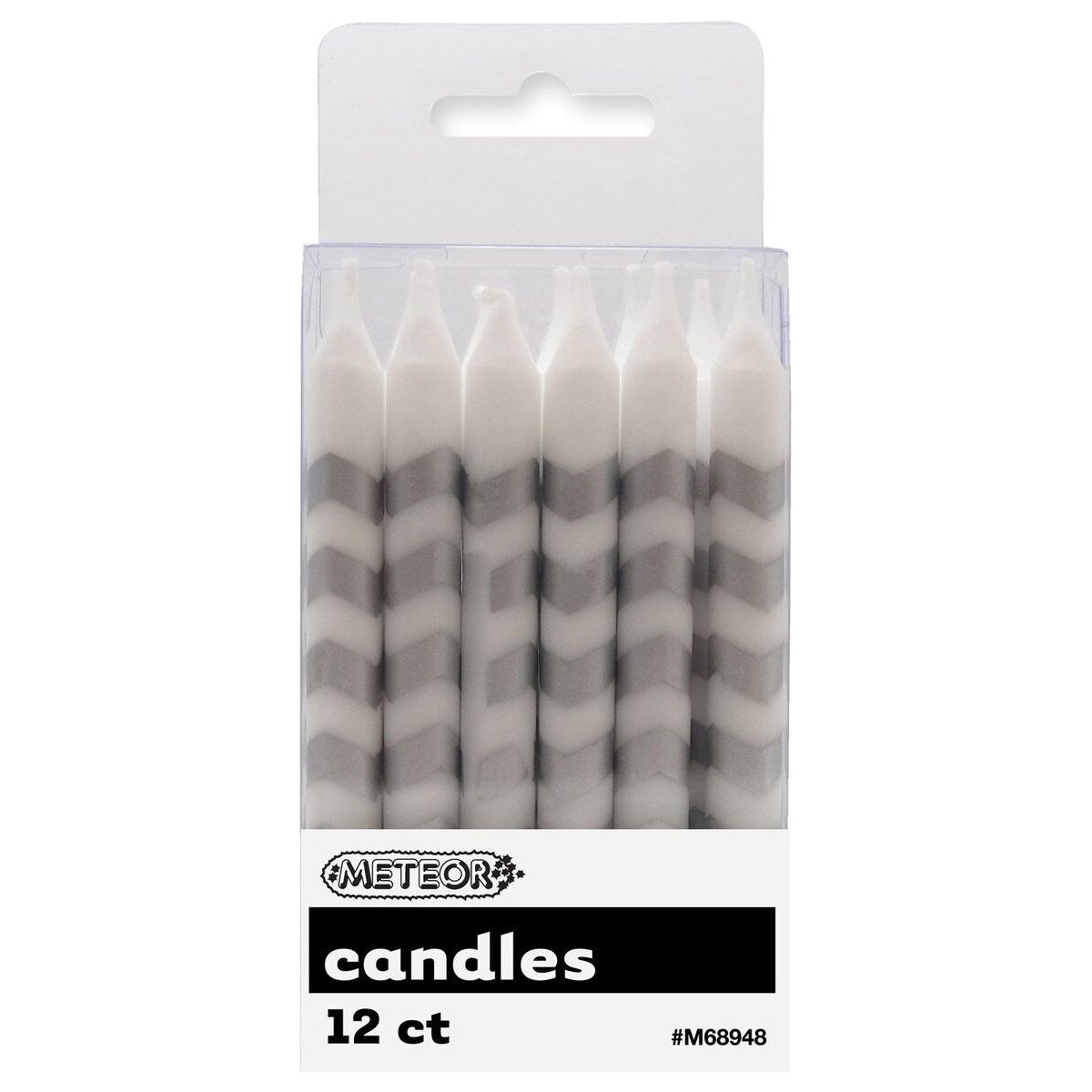 Chevron Birthday Candles - Silver - Dollars and Sense