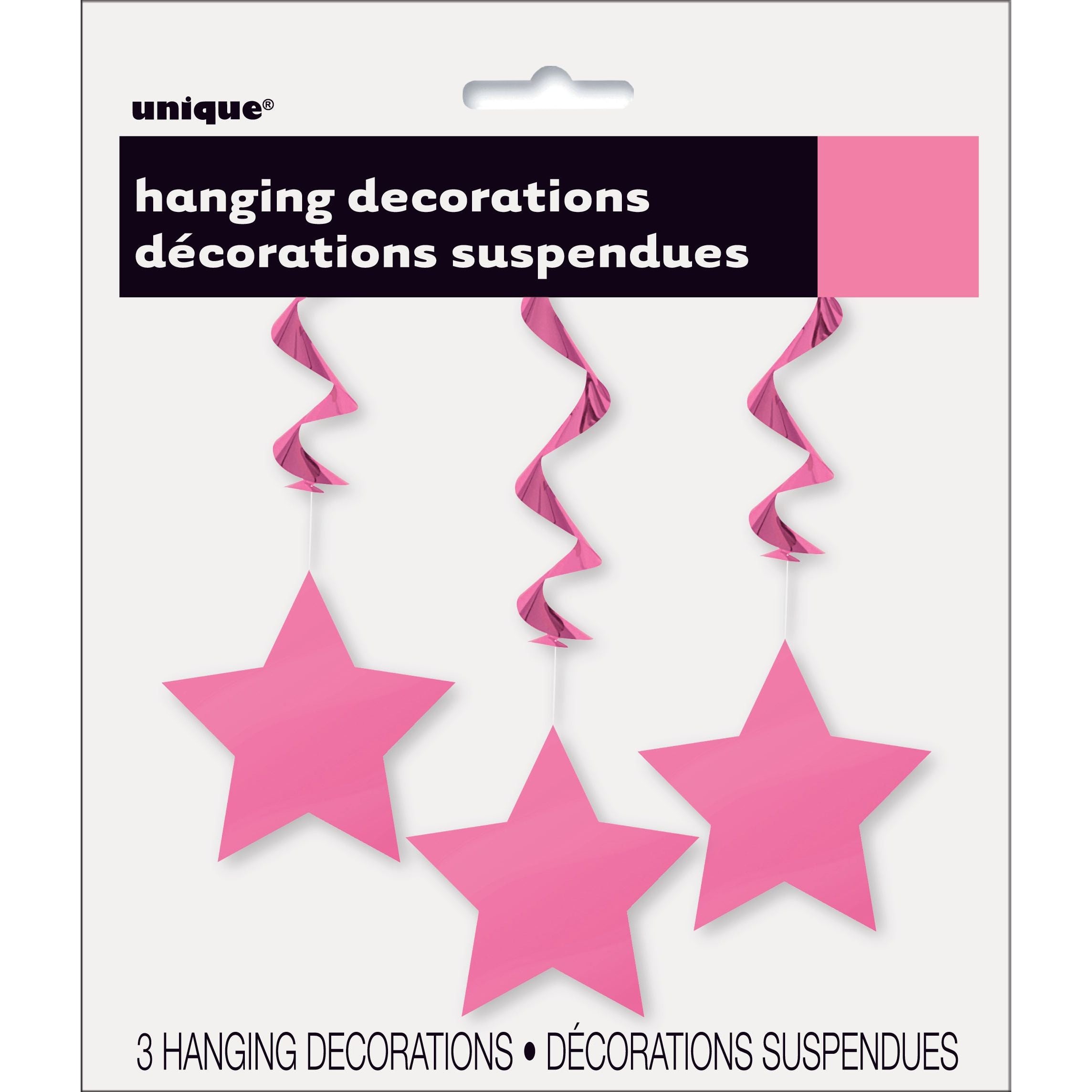 Star Hanging Swirl Decorations - Hot Pink - Dollars and Sense