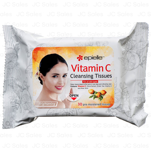 Epielle Cleansing Tissues W/Vitamin C Brightening - Dollars and Sense