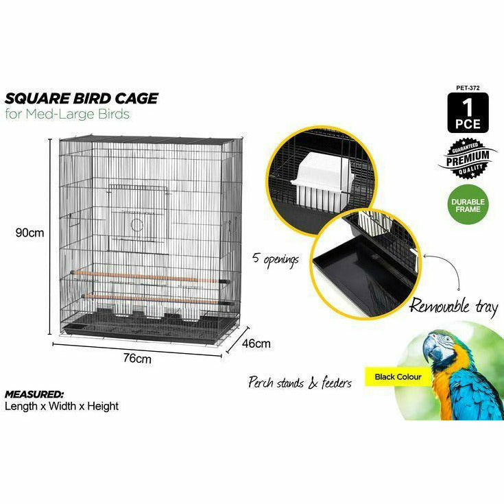 Square Bird Cage - Medium to Large Birds - Dollars and Sense