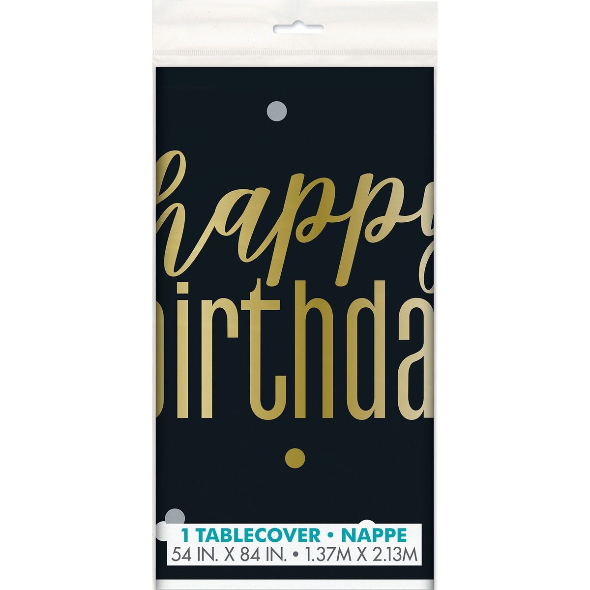 Birthday Happy Tablecover - Metallic - Dollars and Sense