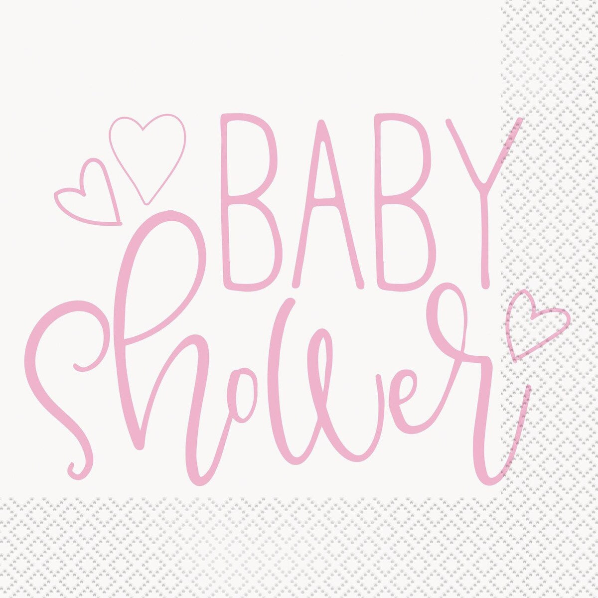 Baby Shower Lunch Napkins - Pink Hearts - Dollars and Sense