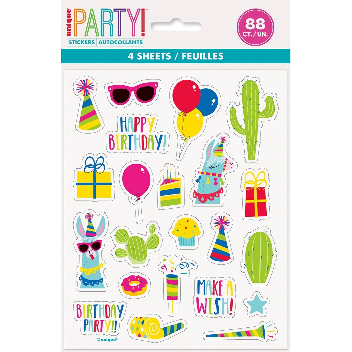 Sticker Sheets - Llama Birthday - Dollars and Sense