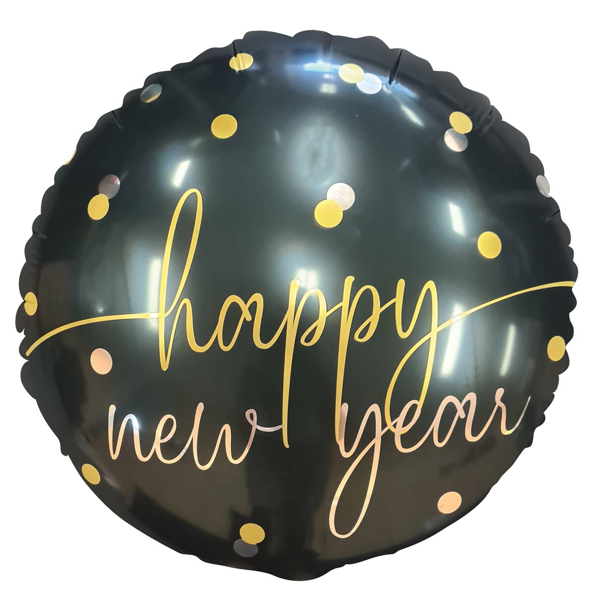 Happy New Year's Foil Balloon with Ribbon - Round - Dollars and Sense