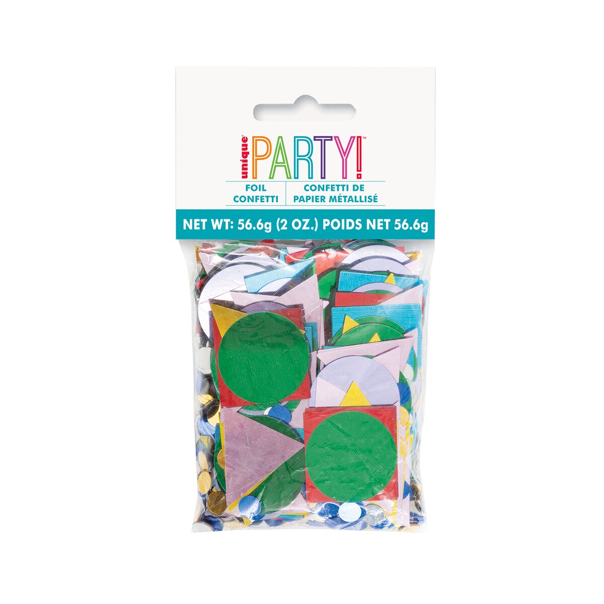 Geometric Shape Foil Confetti - Primary Colours - Dollars and Sense