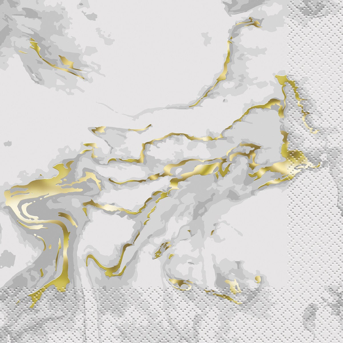 Marble Lunch Napkins - Grey & Gold - Dollars and Sense