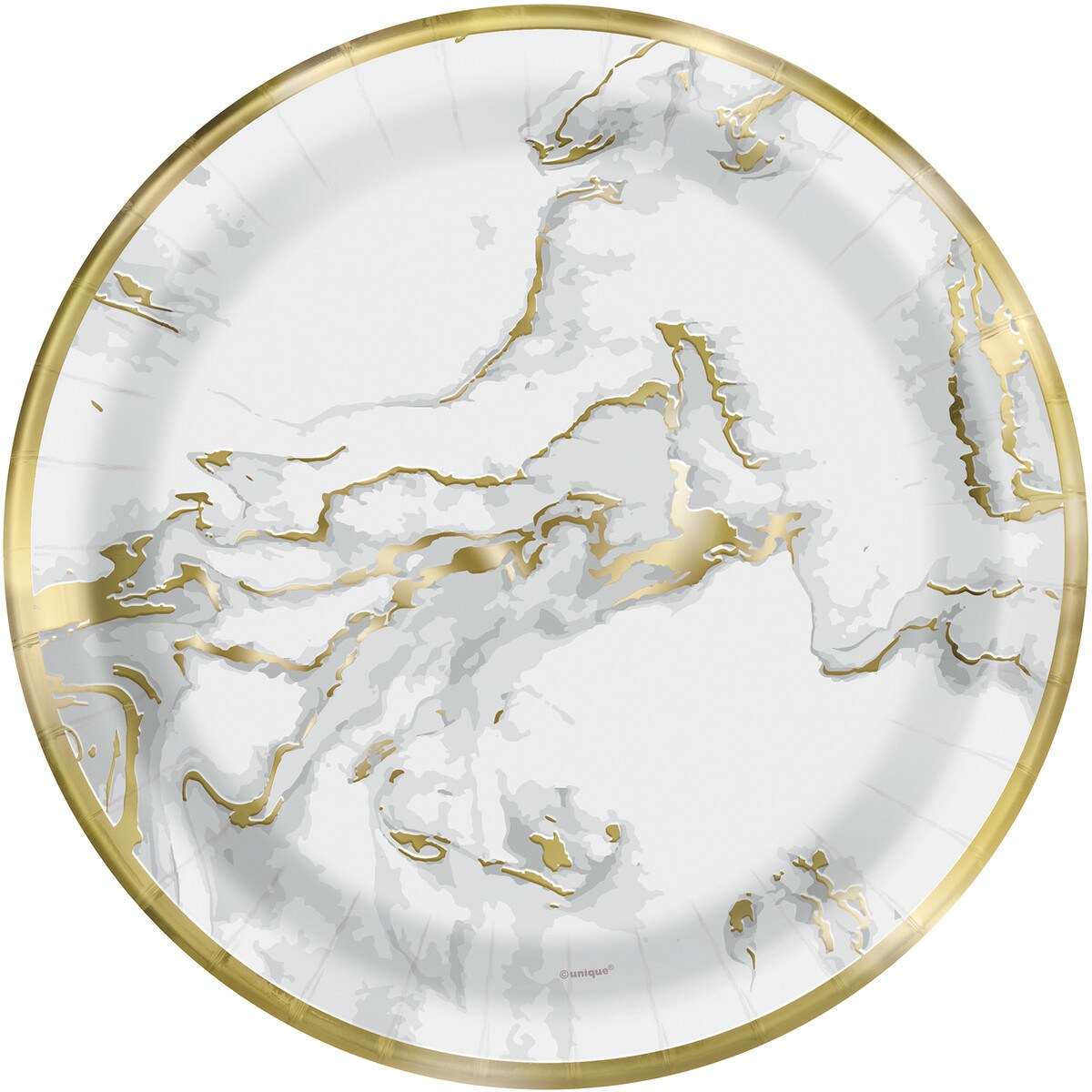 Marble Paper Dinner Plates - Grey & Gold - Dollars and Sense