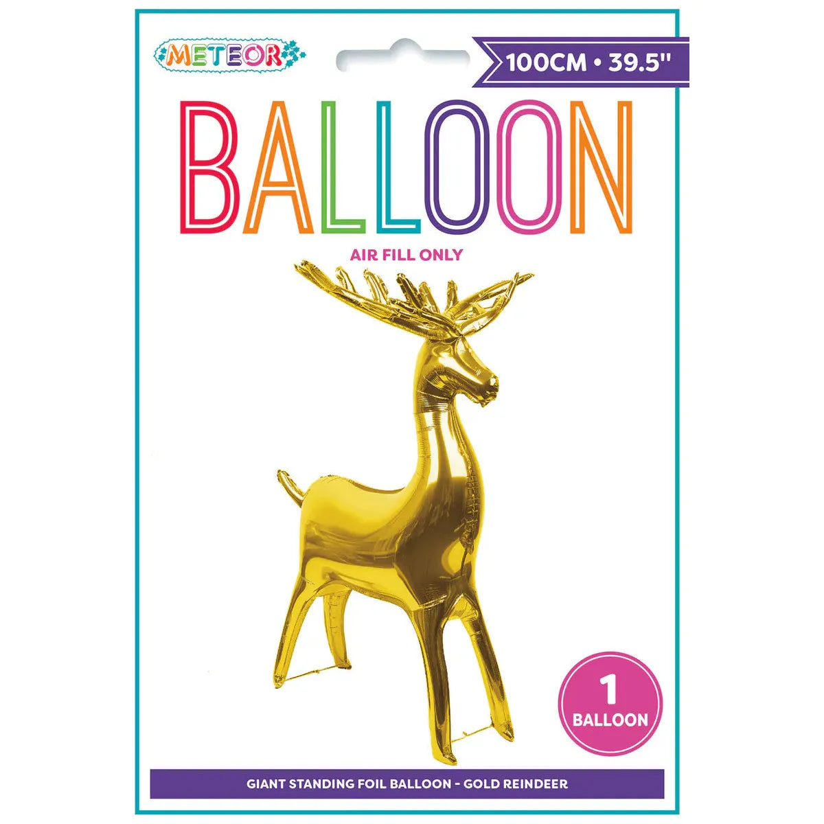 Giant Standing Reindeer Foil Balloon - Gold - Dollars and Sense