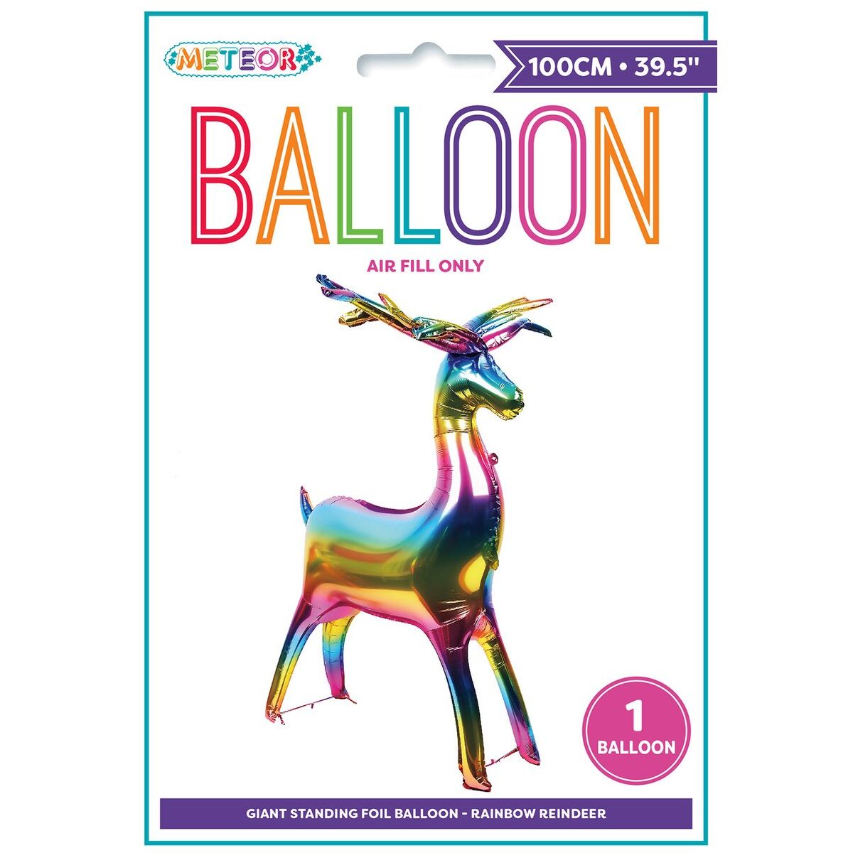 Giant Standing Reindeer Balloon - Rainbow - Dollars and Sense