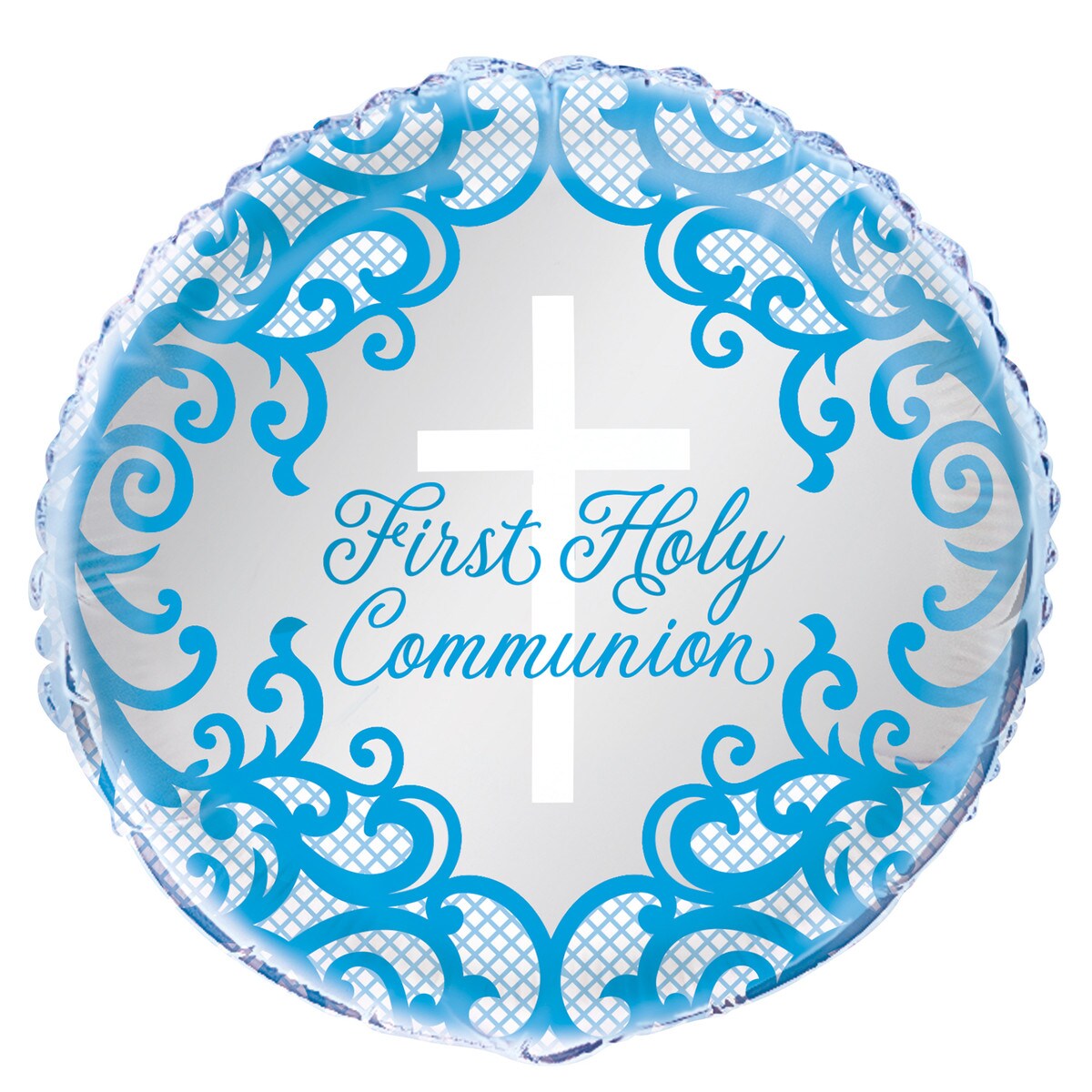 1st Holy Communion Foil Balloon with Cross - Blue - Dollars and Sense