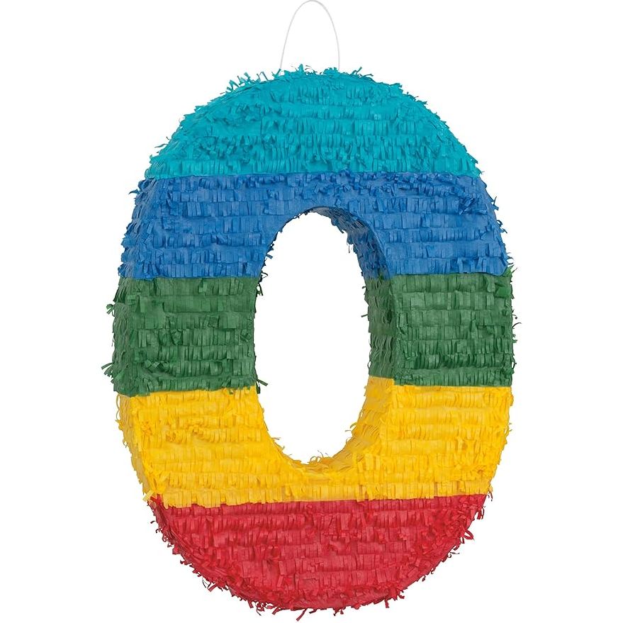 Piñata Numeral 0 - Rainbow - Dollars and Sense