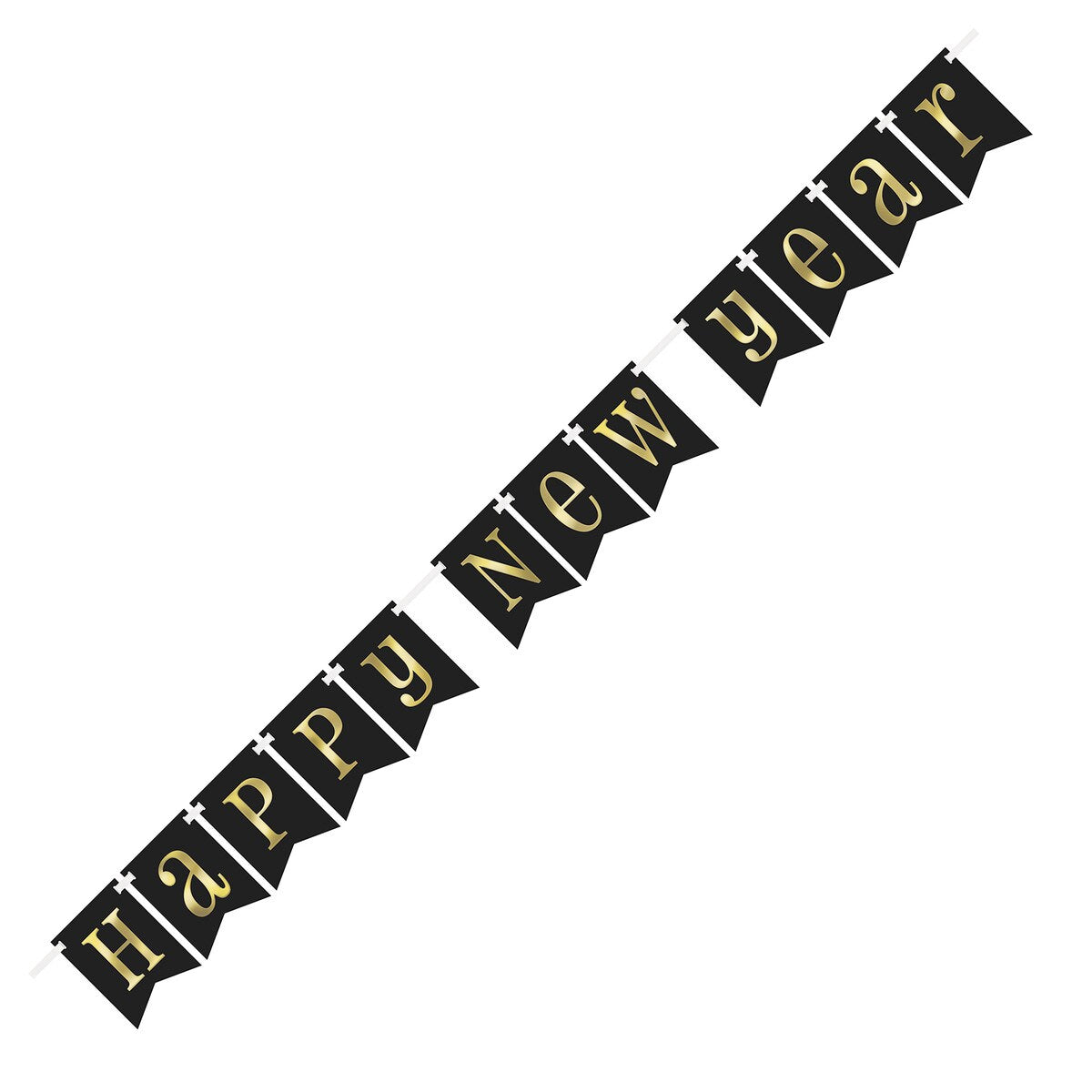 Happy New Year's Foil Pennant Banner - Gold - Dollars and Sense