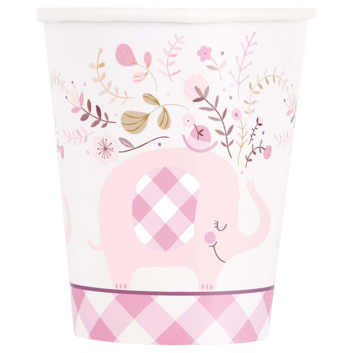 Floral Elephant Paper Cups - Pink - Dollars and Sense