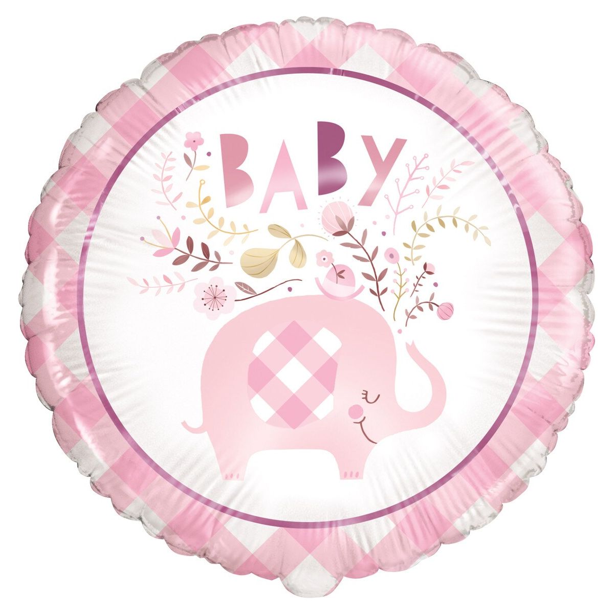 Floral Elephant Foil Balloon - Pink - Dollars and Sense