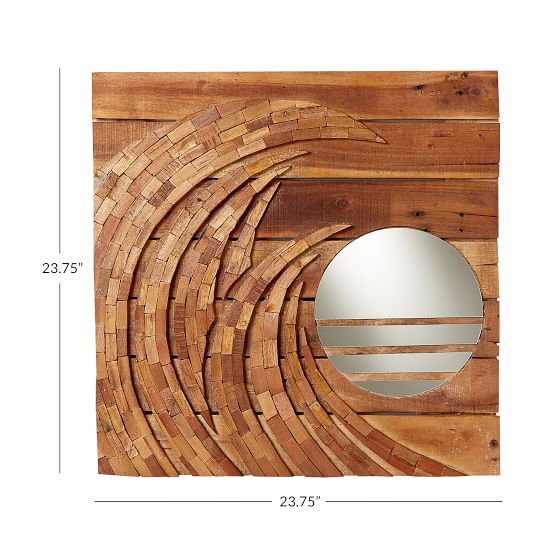 Kelly Slater Mirrored Sun and waves wall art - (1pce of glass is broken) - Dollars and Sense