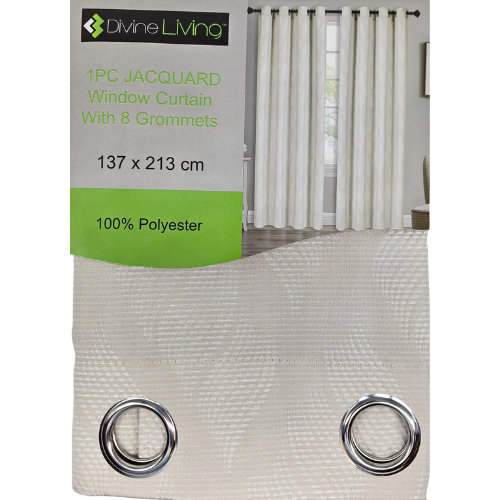 Divine Living Curtain Jacquard - Light Grey - Dollars and Sense