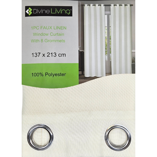 Divine Living Curtain Faux Linen - Ivory - Dollars and Sense