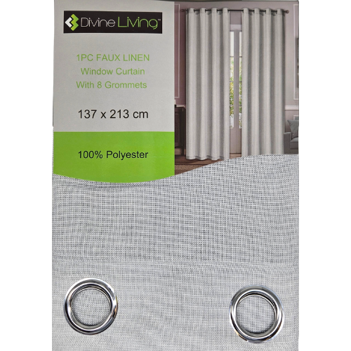 Divine Living Curtain Faux Linen - Cloudy Grey - Dollars and Sense