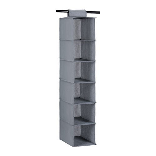 Hanging Wardrobe Storage - 6 Compartments - Dollars and Sense
