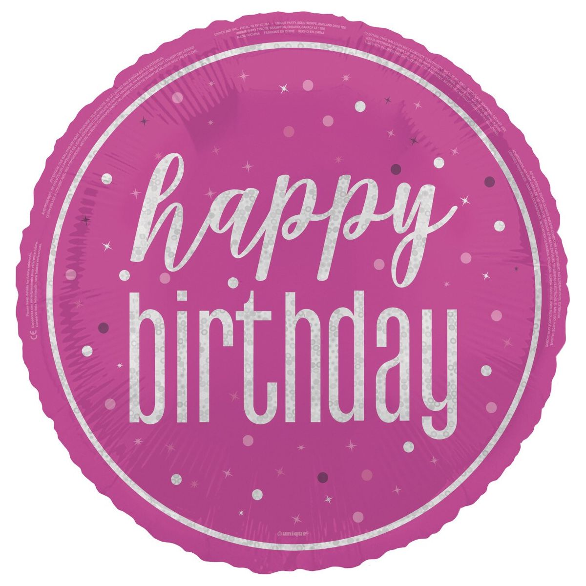Happy Birthday Foil Balloon - Glitz Pink - Dollars and Sense