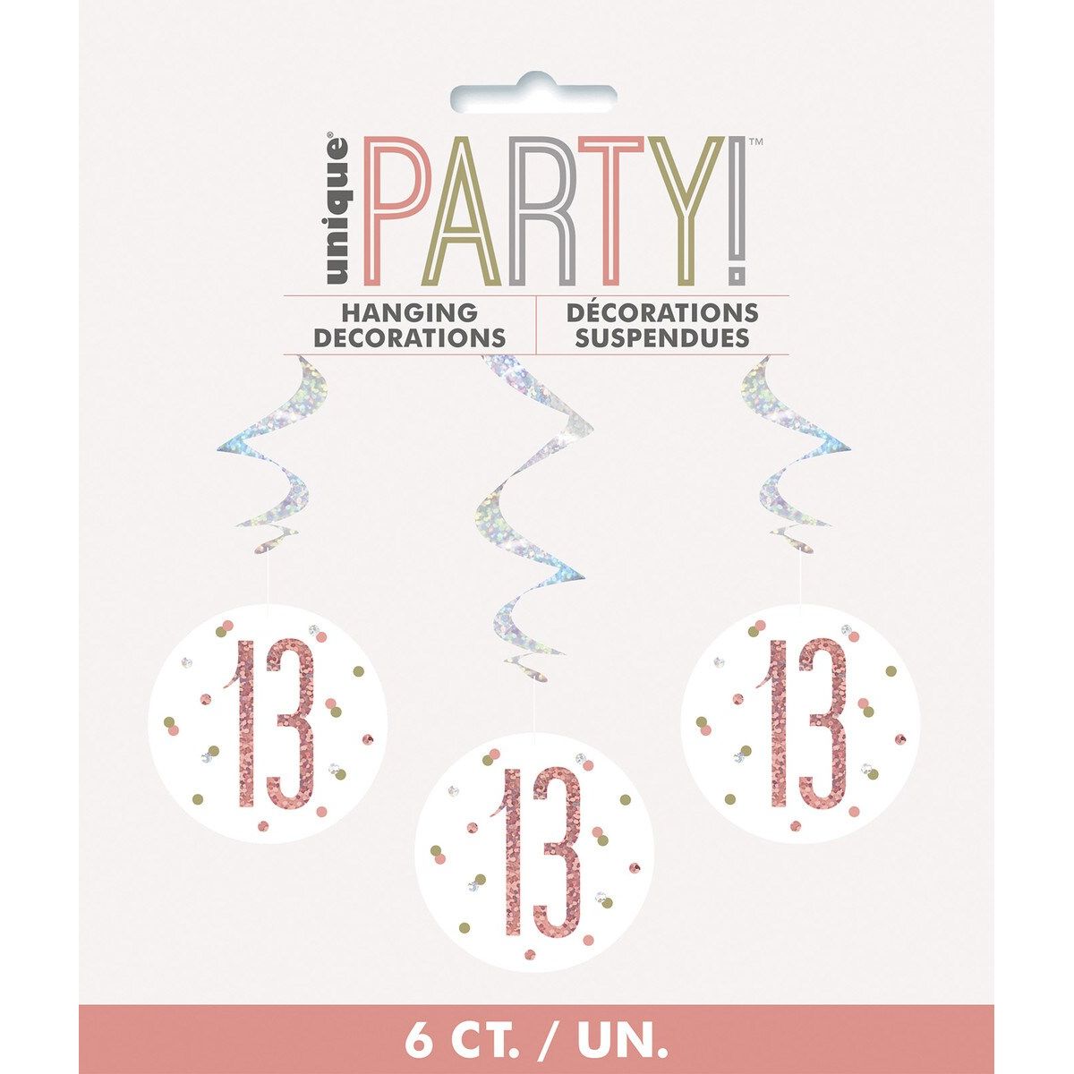 13th Hanging Swirls Decorations - Rose Gold - Dollars and Sense