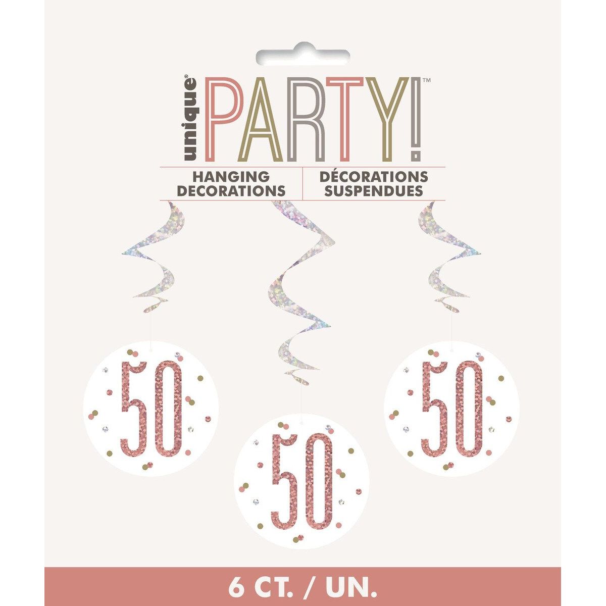 50 Hanging Swirl Decorations - Rose Gold - Dollars and Sense