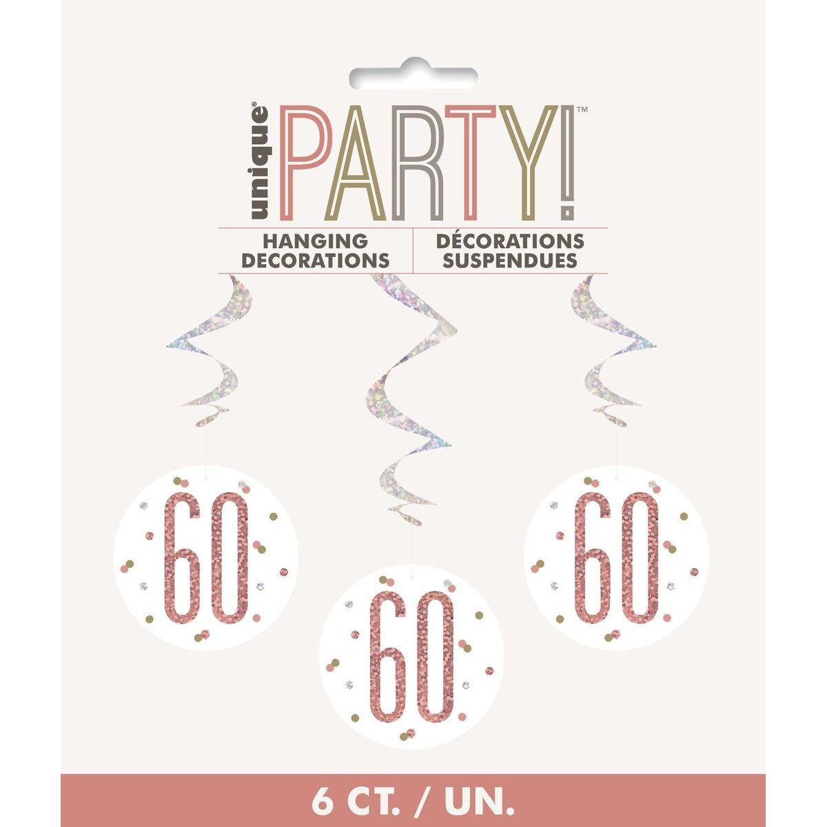 60 Hanging Swirl Decorations - Rose Gold - Dollars and Sense