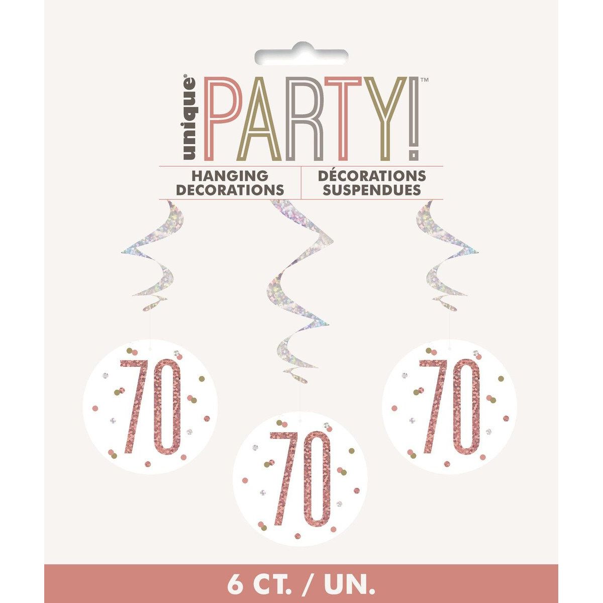 70 Hanging Swirl Decorations - Rose Gold - Dollars and Sense