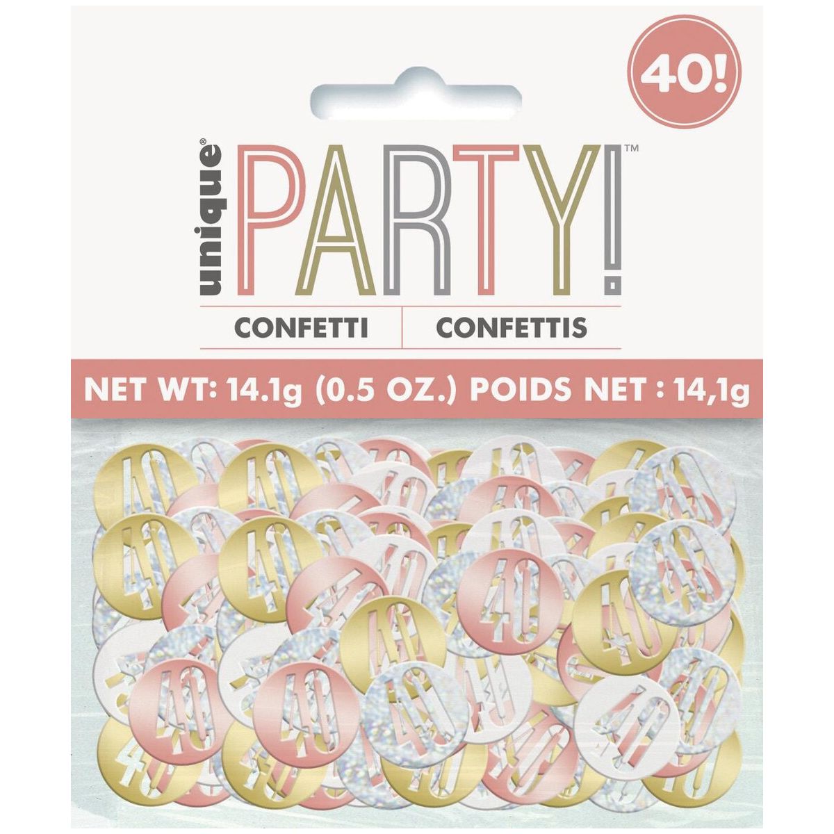 40th Confetti - Rose Gold - Dollars and Sense
