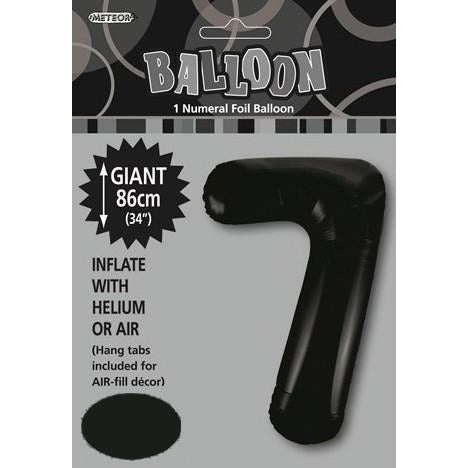 Number 7 Foil Balloon - Black - Dollars and Sense