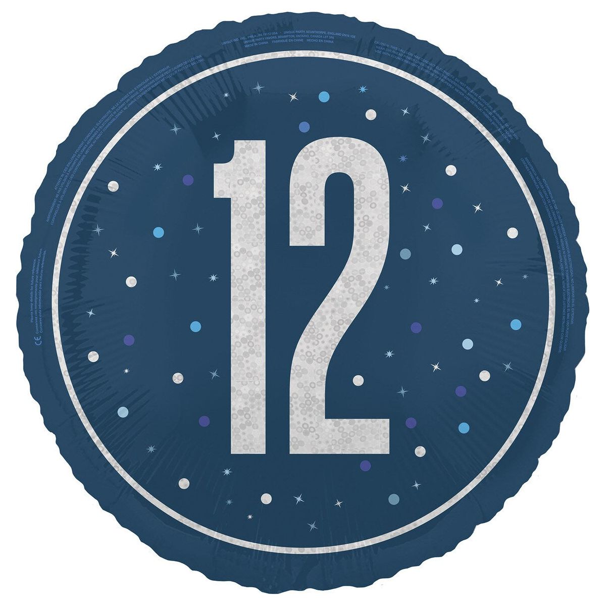 Blue - 12th Birthday Foil Balloon - Dollars and Sense