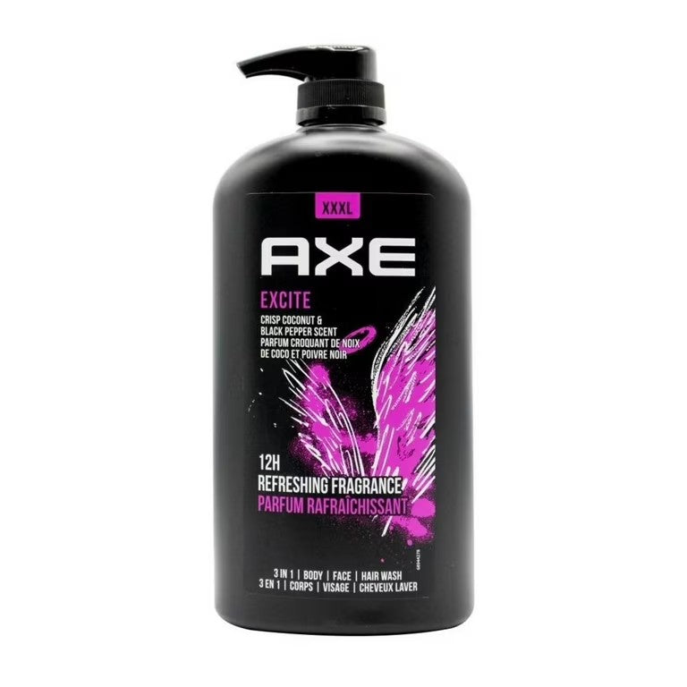 Axe 1L 3 In 1 Body Face Hair Wash Excite