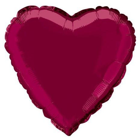 Heart Foil Balloon - Burgundy - Dollars and Sense