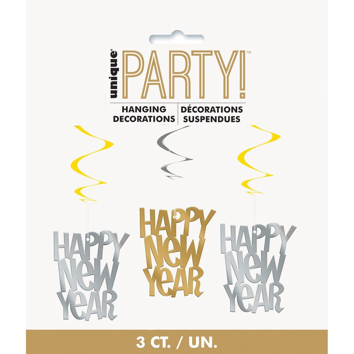 Happy New Year's Swirl Decos - Gold & Silver - Dollars and Sense