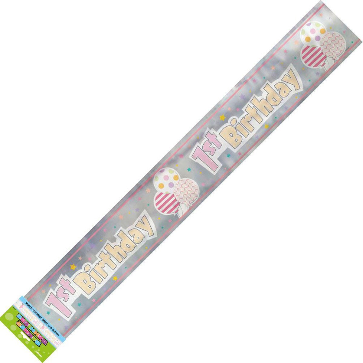 Foil Banner 1st Birthday - Girl - Dollars and Sense