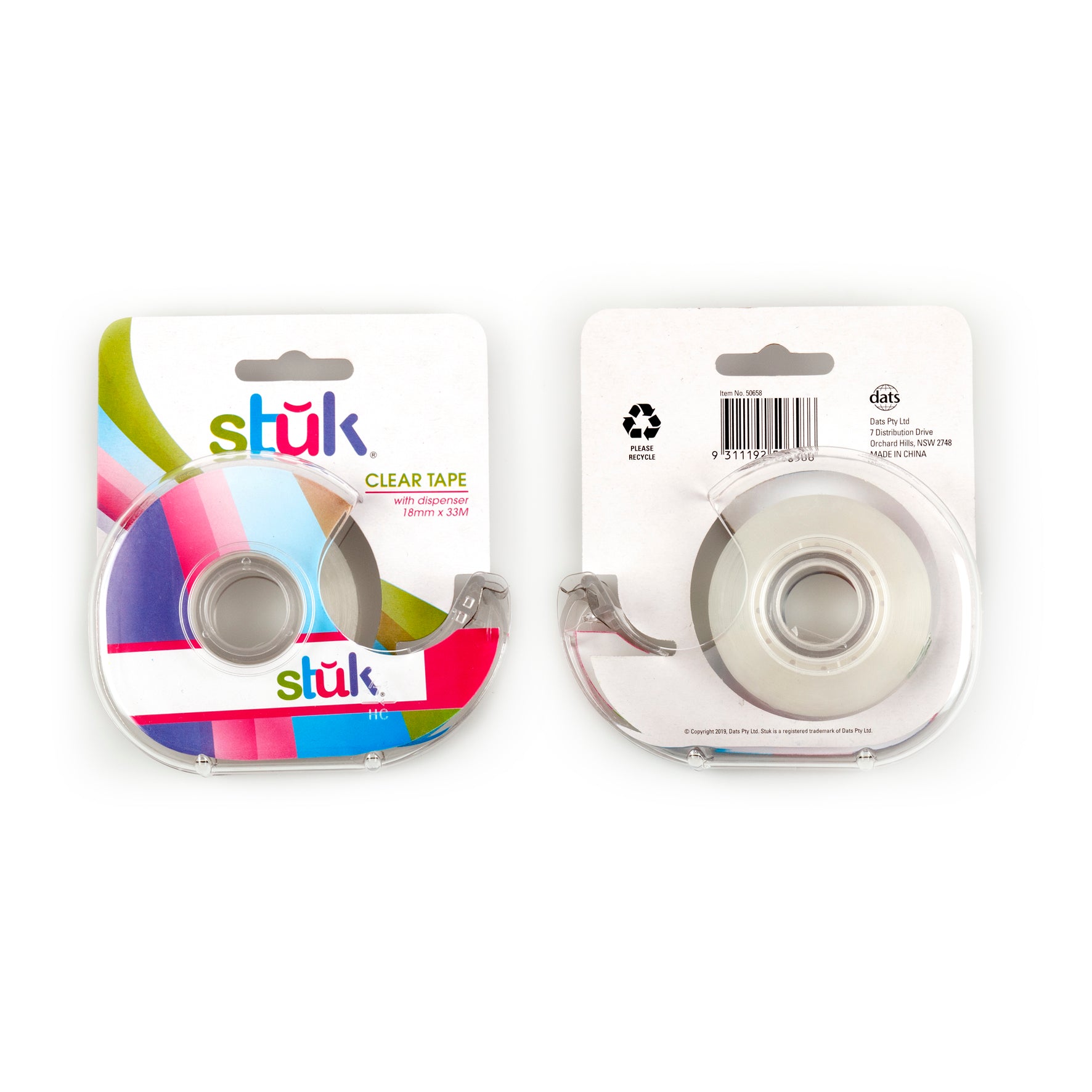 Sticky Tape with Dispenser - Clear
