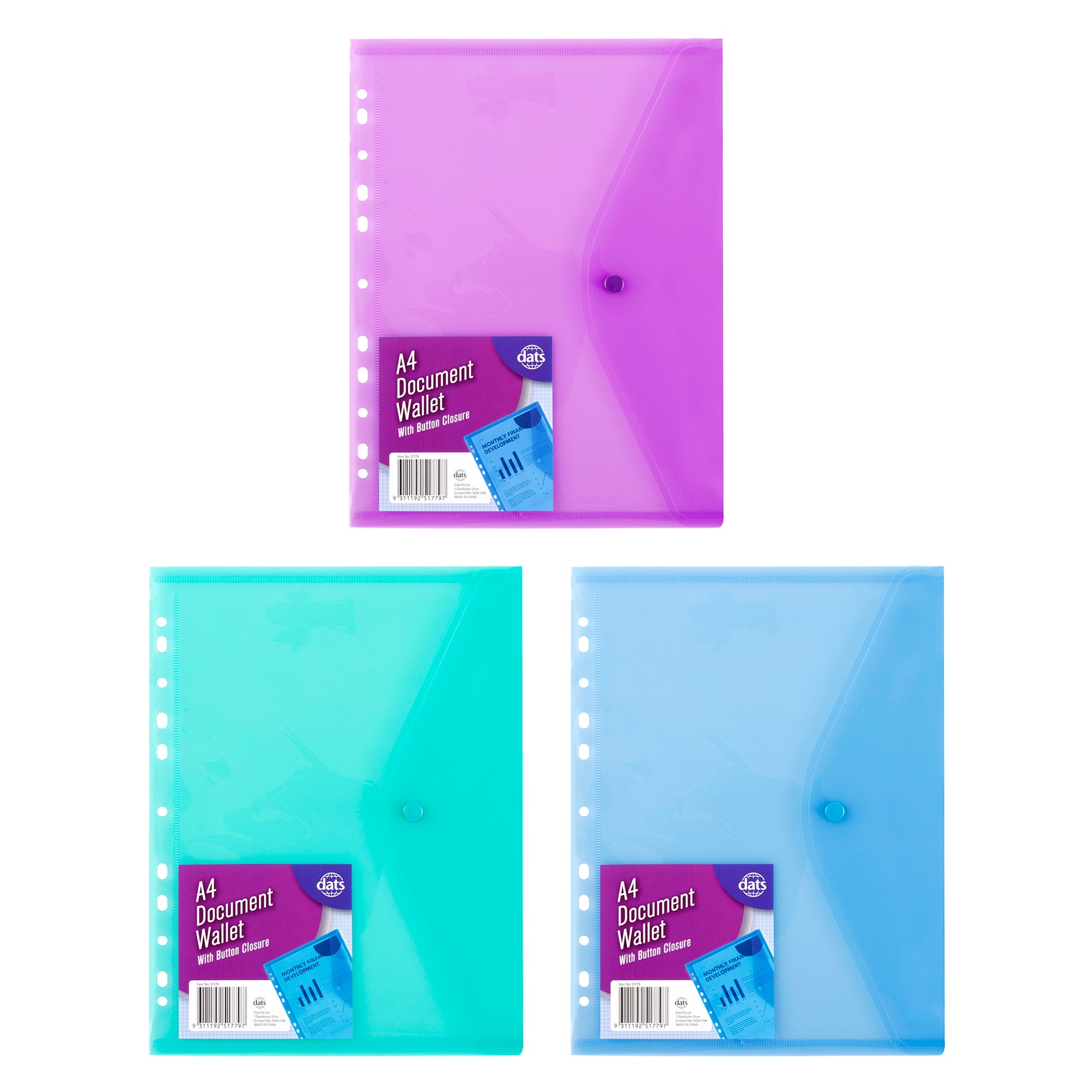 Document Wallet with Velcro Closure - A4