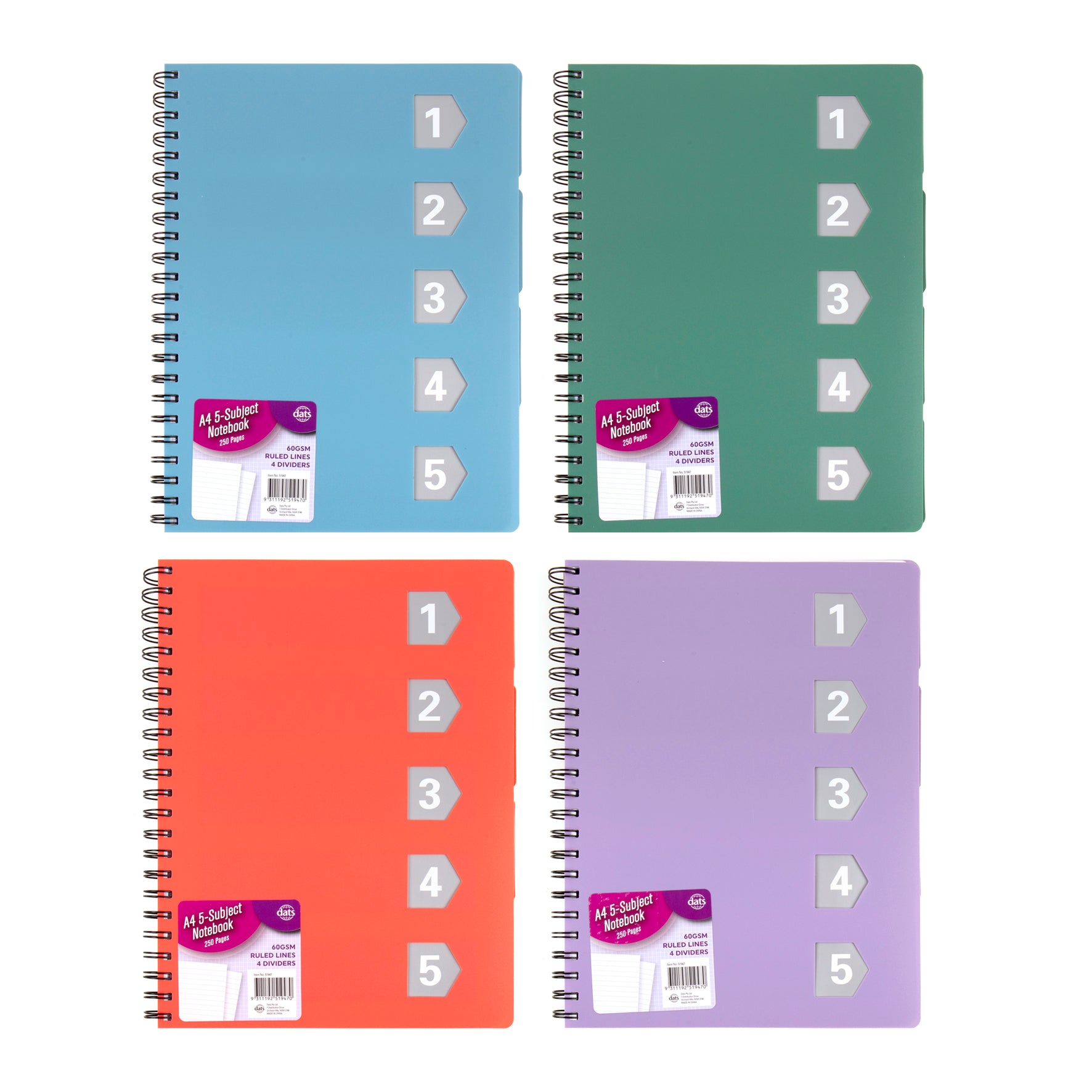 Notebook 5 Subjects - A4