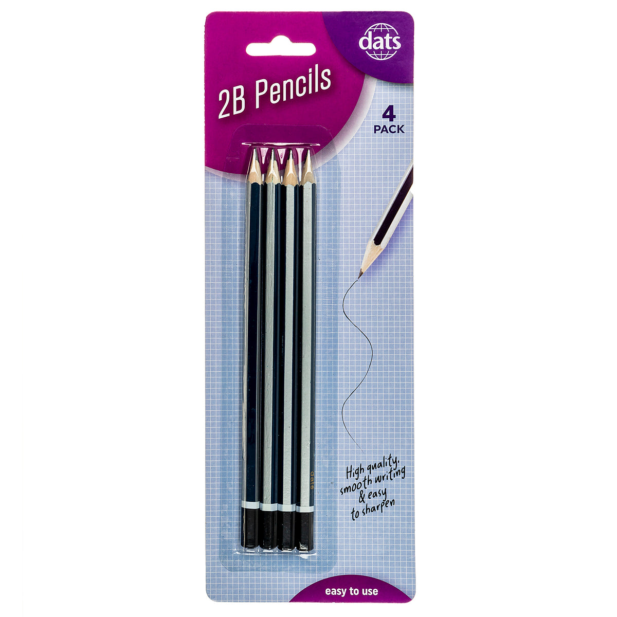 2B Pencils - Blue & Silver Barrel