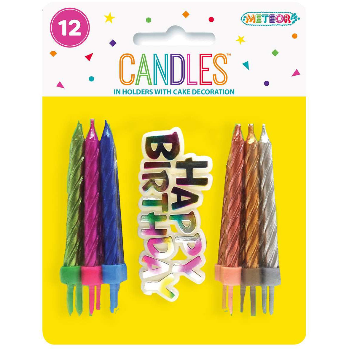 Candles With Cake Decoration - Metallic - Dollars and Sense