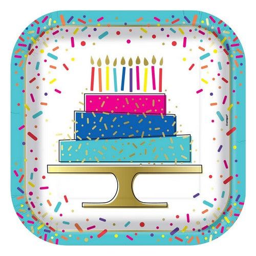 Square Paper Dinner Plates - Dots Cupcake - Dollars and Sense