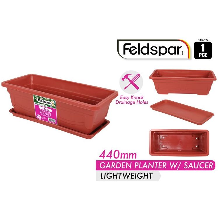 Garden Pot Rectangle with Saucer - Dollars and Sense