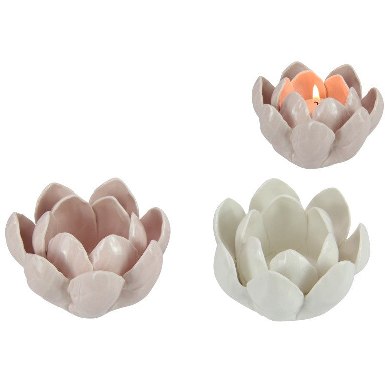 Ceramic Flower Candle Holder - Dollars and Sense