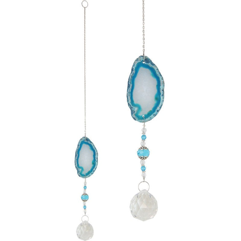 Blue Quartz Gemstone Suncatcher - Dollars and Sense