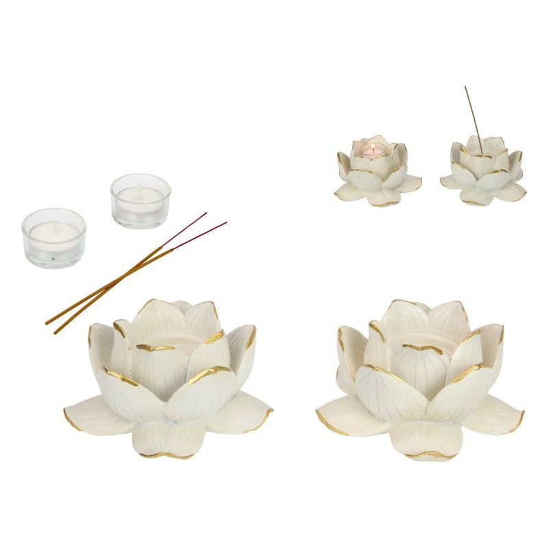 White Lotus Tealight & Incense Holder - Dollars and Sense
