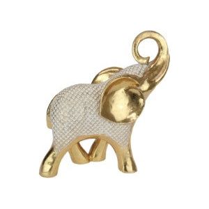 29Cm Gold Elephant W/Lotus Pattern