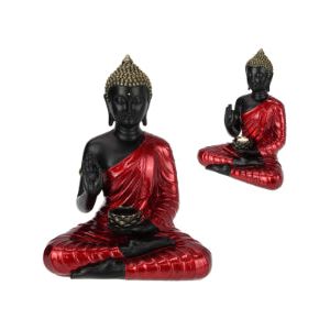 37Cm Sitting Rulai Buddha Red Gloss Finish