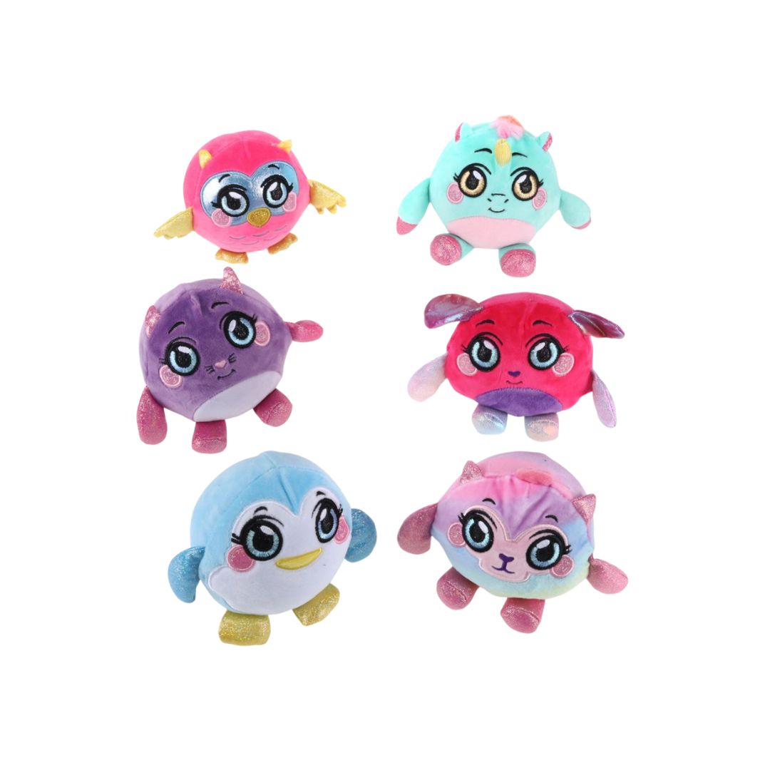 Squish Ball Plush Cute Creatures 12cm 6 Assorted Memory Foam Filling