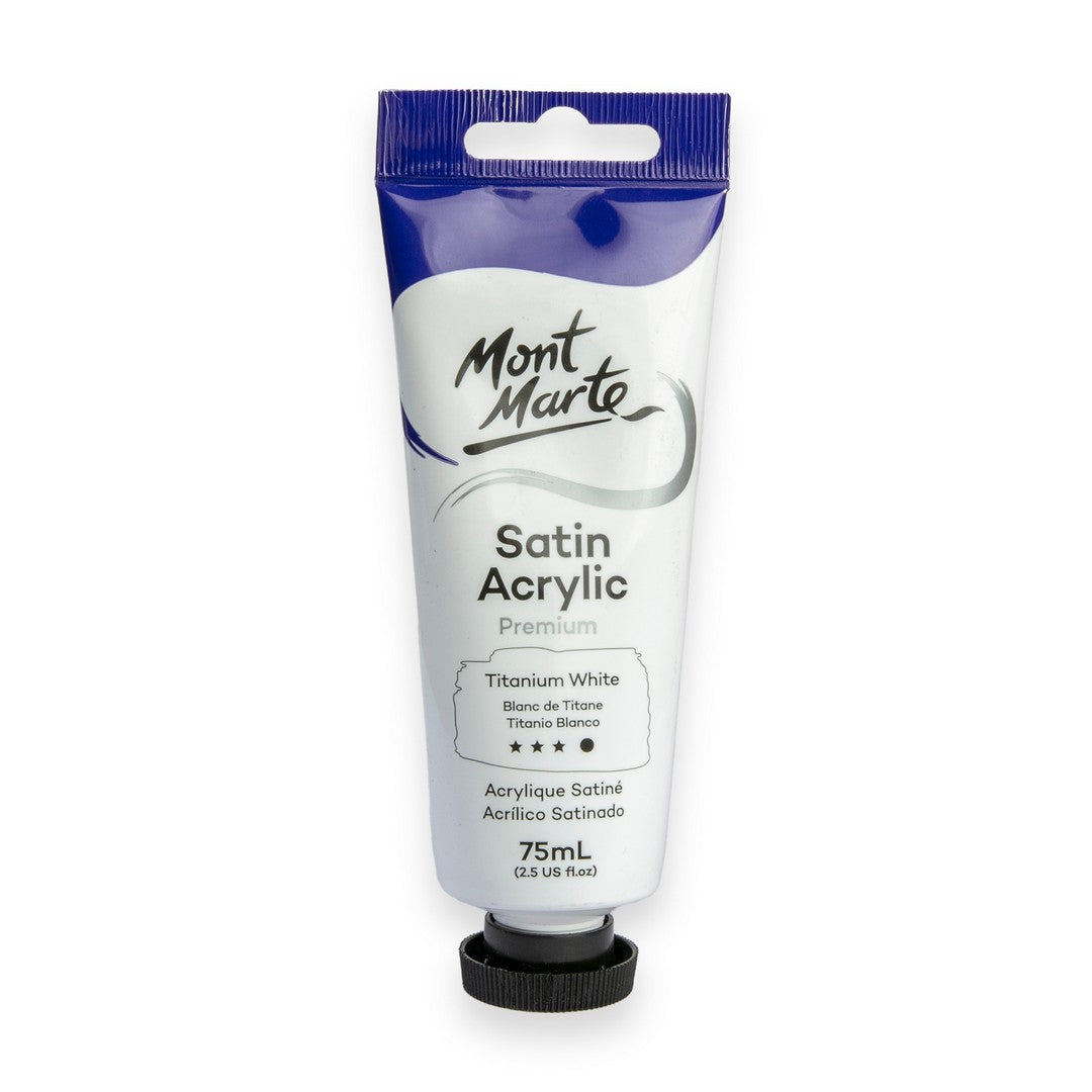Mont Marte Satin Acrylic Paint - Titanium White